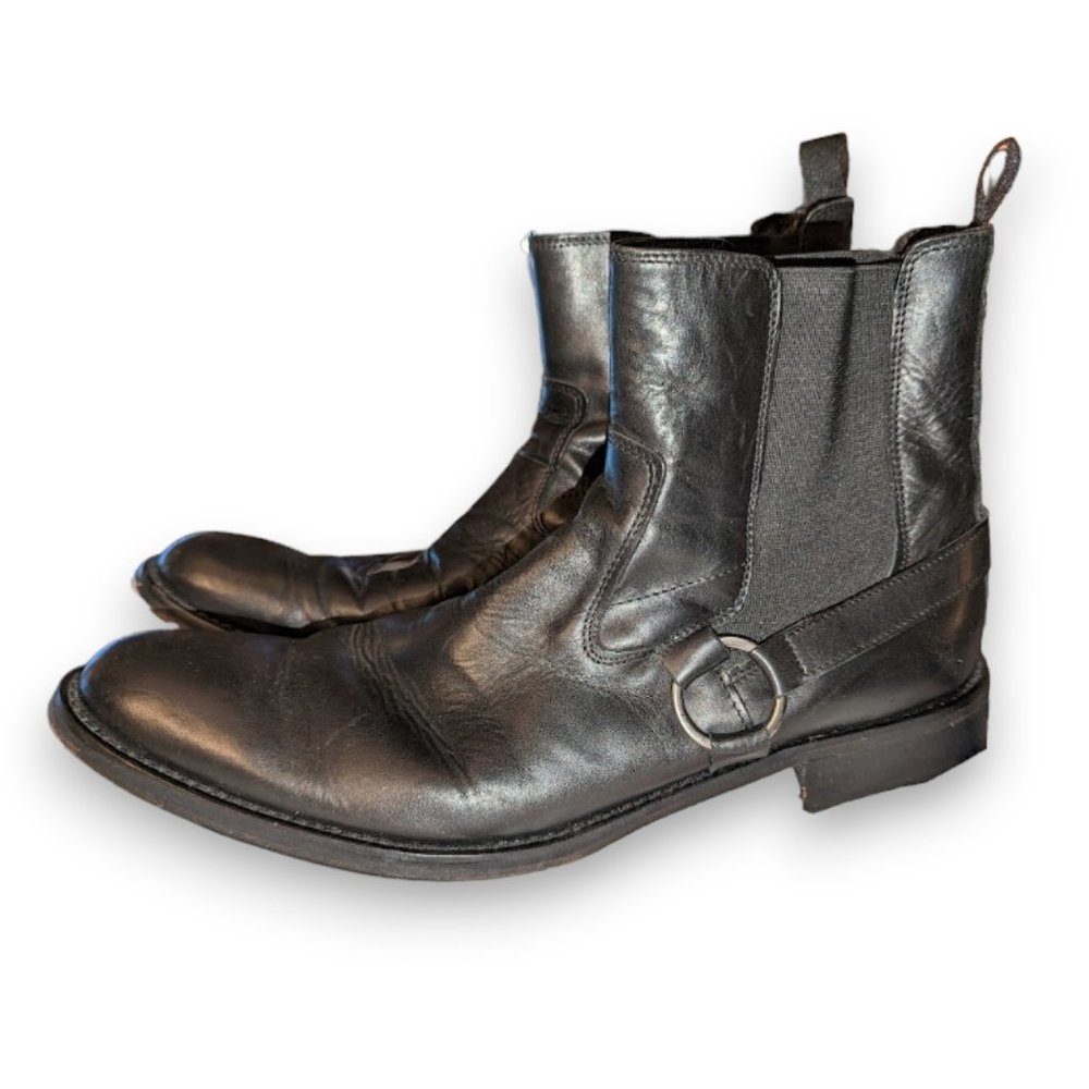 To Boot New York Adam Derrick Italian Black Western Boots Gored Side Pull-On 13